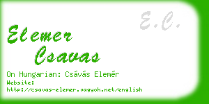 elemer csavas business card