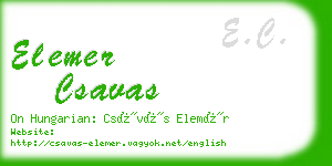 elemer csavas business card